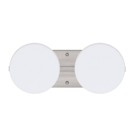 Besa Lighting Ciro Vanity, Opal Matte, Satin Nickel Finish, 2x5W LED 2WS-773807-LED-SN